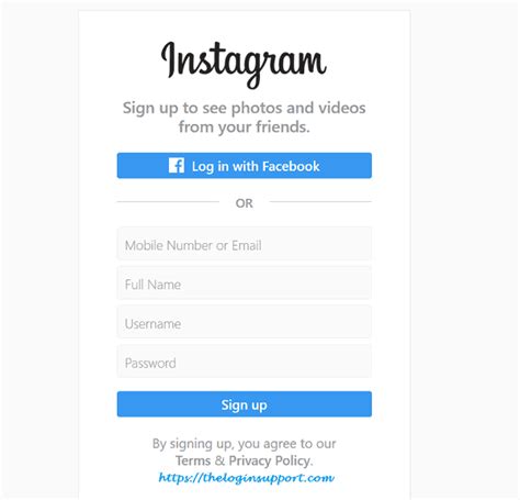 inatagram sign up